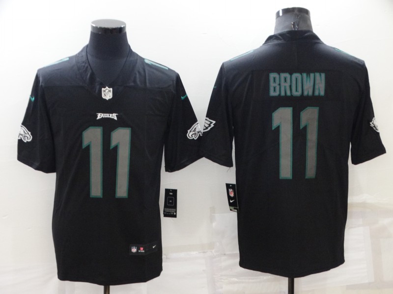 Men's Philadelphia Eagles A.J. Brown #11 Black Authentic Jersey
